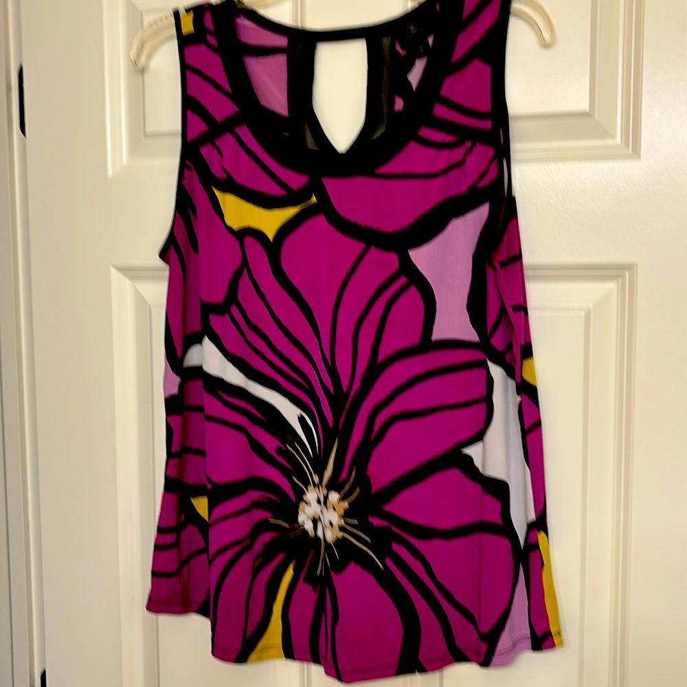 Worthington tank top. LG  purple,Black,yellow and cream